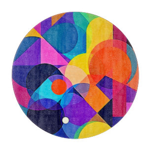 Overlapping Hues: Abstract Fusion Cutting Board
