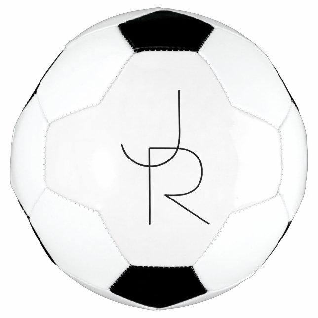 Overlapping Initials | Black On White Football (Front)