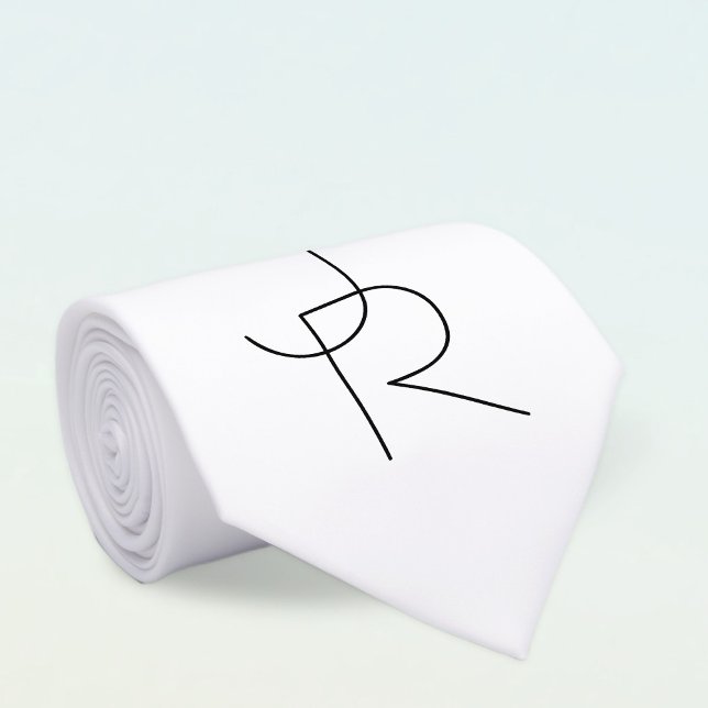 Overlapping Initials | Black On White Tie (Creator Uploaded)