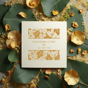 Overlapping Leaves Pattern Elegant Nature Wedding Rubber Stamp