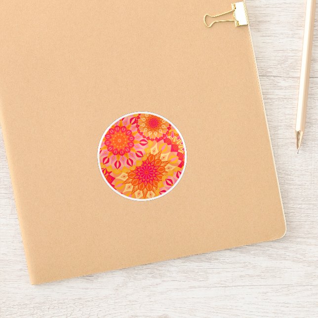 Overlapping Mandala Orange Pink Yellow (Notebook)