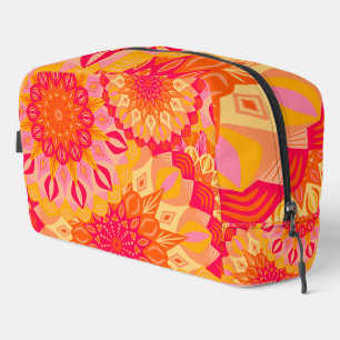 Overlapping Mandala Orange Pink Yellow Dopp Kit