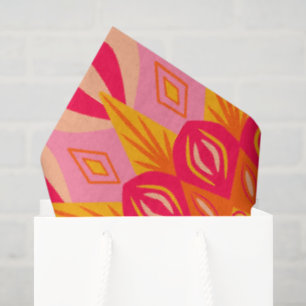 Overlapping Mandala Orange Pink Yellow Tissue Paper