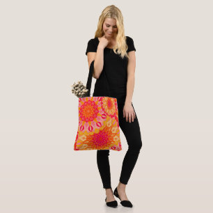 Overlapping Mandala Orange Pink Yellow Tote Bag
