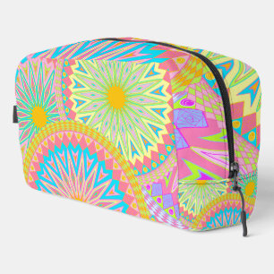 Overlapping Mandala Pink Blue Yellow Mint Purple Dopp Kit