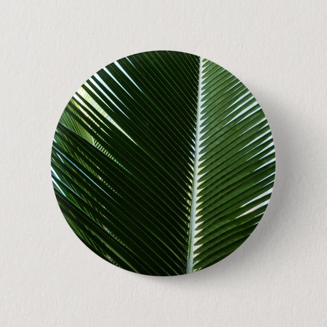 Overlapping Palm Fronds Tropical Green Abstract 6 Cm Round Badge (Front)