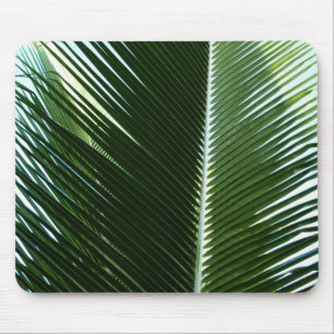 Overlapping Palm Fronds Tropical Green Abstract Mouse Mat