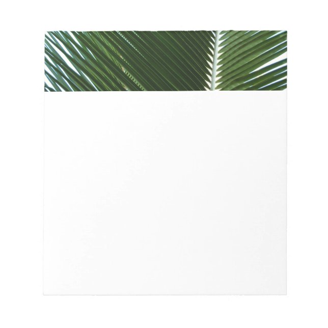 Overlapping Palm Fronds Tropical Green Abstract Notepad (Front)