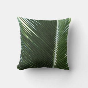 Overlapping Palm Fronds Tropical Green Abstract Outdoor Cushion
