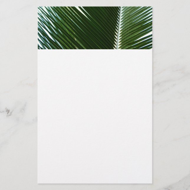 Overlapping Palm Fronds Tropical Green Abstract Stationery (Front)