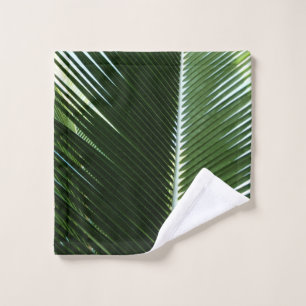 Overlapping Palm Fronds Tropical Green Abstract Wash Cloth