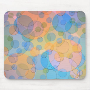 Overlapping Pastel Circles Modern Design Mouse Mat