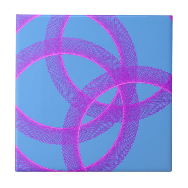overlapping purple ring in blue background tile (Front)