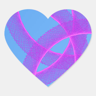 overlapping purple ring in blue colour background heart sticker
