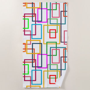Overlapping Rectangles Beach Towel