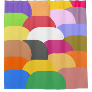 Overlapping scales circles pattern  shower curtain