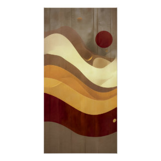 Overlapping Shapes with Rustic Textured Background Poster