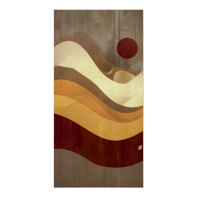 Overlapping Shapes with Rustic Textured Background Poster (Front)