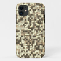 Overlapping small squares in tones brown to beige
