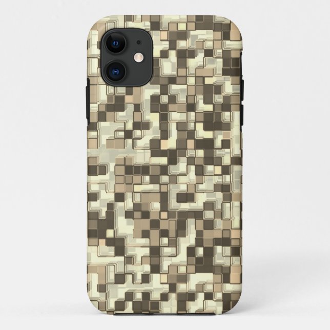Overlapping small squares in tones brown to beige Case-Mate iPhone case (Back)
