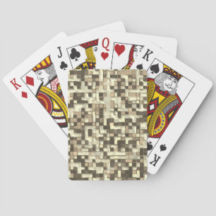 Overlapping small squares in tones of brown beige playing cards