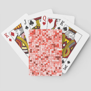 Overlapping small squares, tones of red or coral playing cards