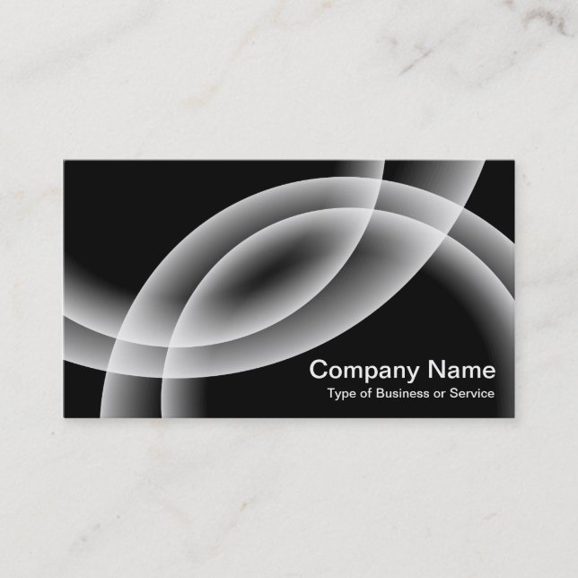 Overlapping Spheres - Black Business Card (Front)