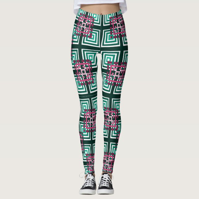 Overlapping Squares  Leggings (Front)