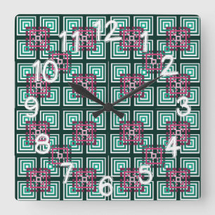Overlapping Squares Square Wall Clock