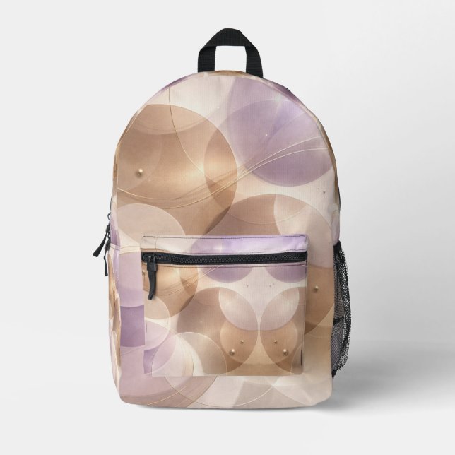 Overlapping translucent circles AI art  Printed Backpack (Front)