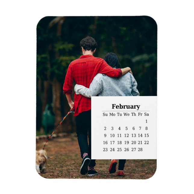 Overlay Calendar February 2025 Magnet (Vertical)