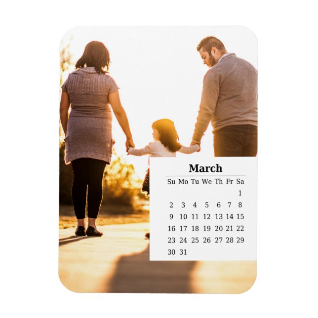 Overlay Calendar March 2025 Magnet (Vertical)