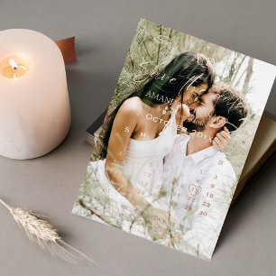 Overlay Gold Calendar Wedding Save the date