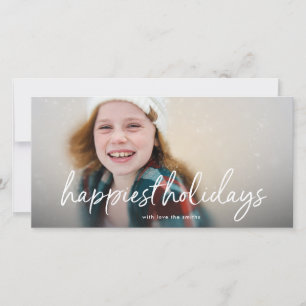 Overlay Lettering Happiest Holidays Photo Card