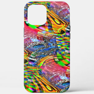 Overlay of clear vivid colours on rough background iPhone 12 pro max case