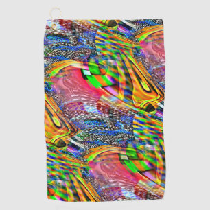 Overlay of clear vivid colours on rough background golf towel