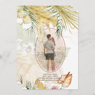 Overlay Pampas Grass PHOTO Wedding Save The Date