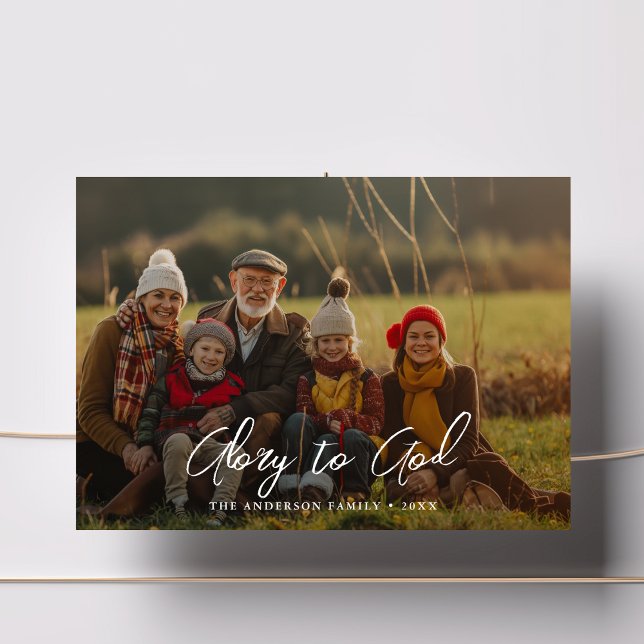 Overlay Photo Christmas Glory To God Religious Holiday Card (Creator Uploaded)