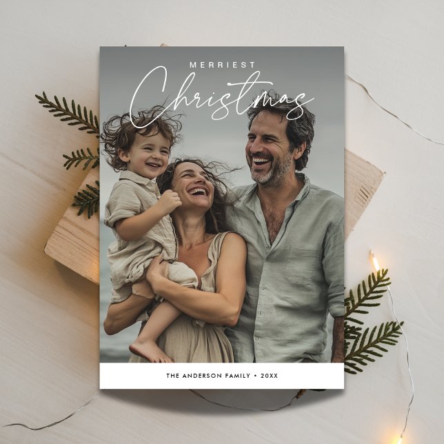 Overlay Photo Merriest Christmas Fun Family Holiday Card (Creator Uploaded)