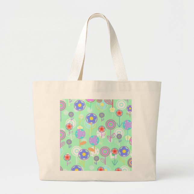 Overlayer Flowers Large Tote Bag (Front)