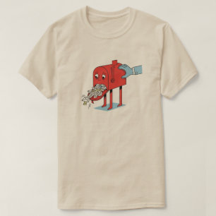 Overloaded Mailbox Cartoon Funny Relatable Illus T-Shirt