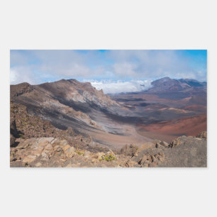 overlooking haleakala crater from rim rectangular sticker