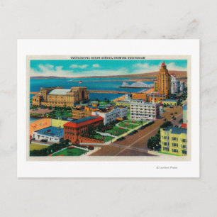 Overlooking Ocean Avenue, showing Auditorium Postcard