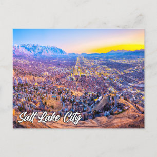 Overlooking Salt Lake City, Utah, United States Postcard