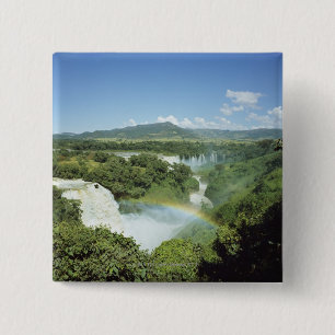 Overlooking scenic Iguazu Falls in South America 15 Cm Square Badge