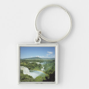 Overlooking scenic Iguazu Falls in South America Key Ring