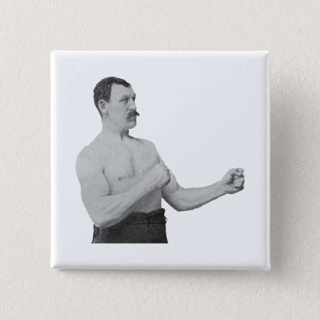 Overly Manly Man Meme 15 Cm Square Badge (Front)