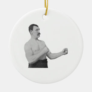 Overly Manly Man Meme Ceramic Tree Decoration