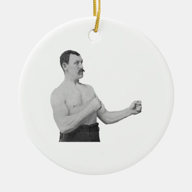 Overly Manly Man Meme Ceramic Tree Decoration (Front)