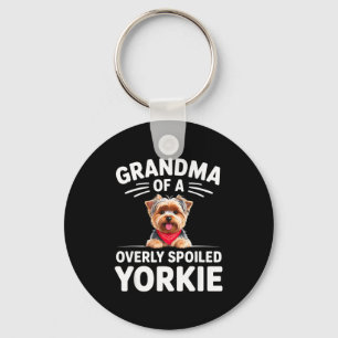 Overly Siled Yorkie Grandma Design Key Ring